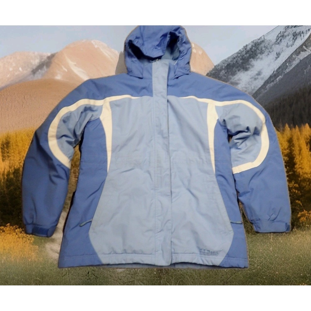 L.L. Bean Winter Parka Kids XL 18 Blue Good Thinsulate Hooded Insulated Jacket